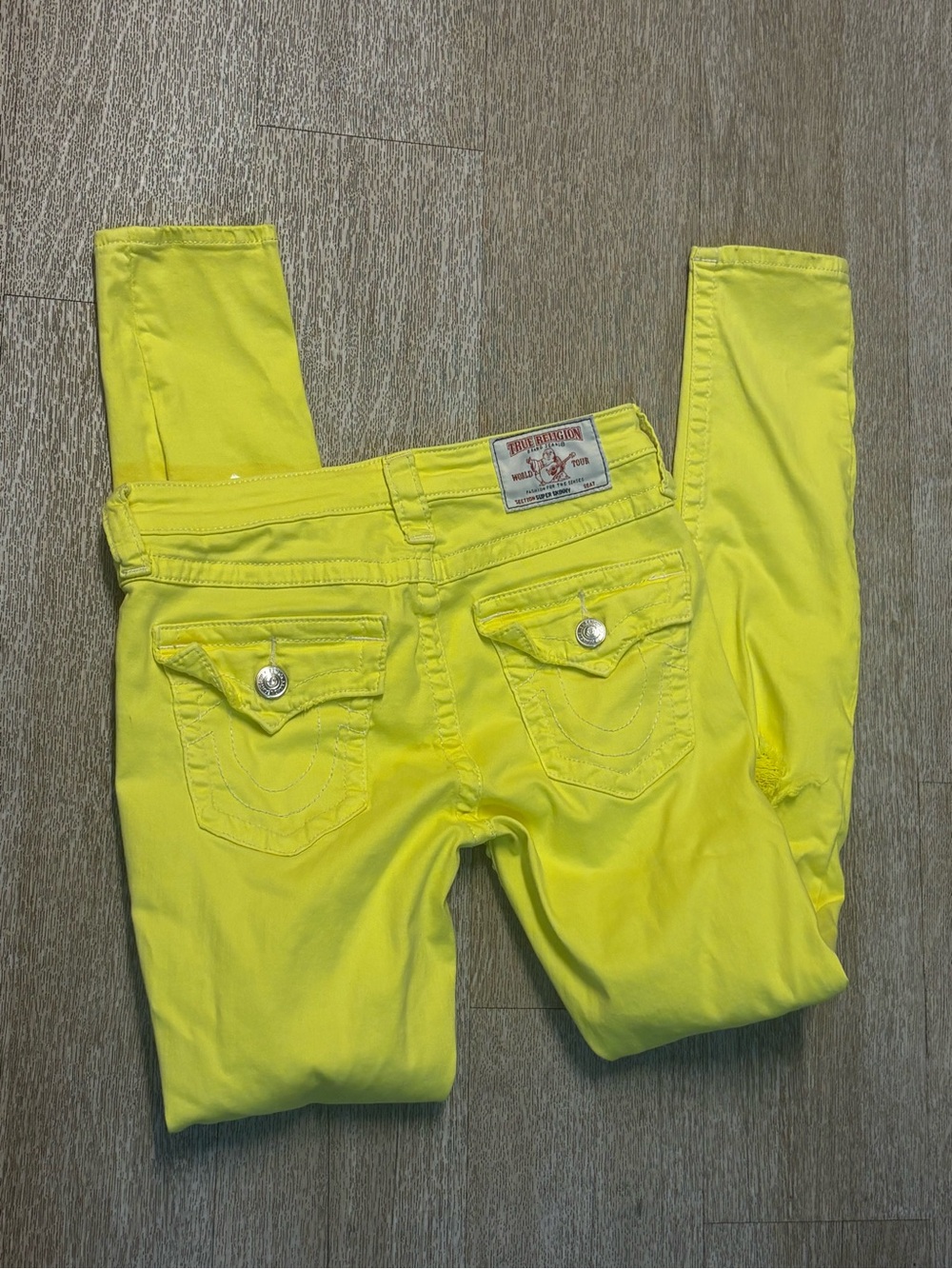 True Religion Neon Yellow Women's super Skinny Jeans